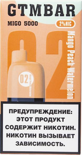 ЭСДН GTM BAR MIGO 5000 2% Mango Peach Watermelon