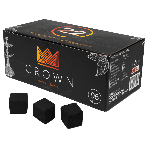Уголь Crown 22мм 96 шт.